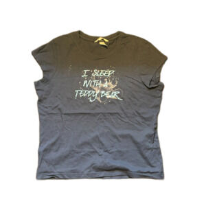 Aeropostale Y2K Baby Tee “I Sleep With A Teddy Bear” Graphic Top Womens XL